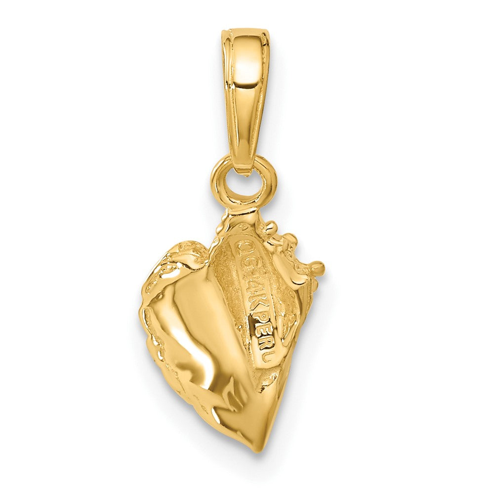 10k Yellow Gold 8 mm Conch Shell Pendant (0.84 grams)