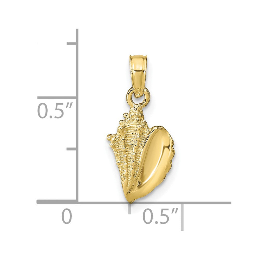 10k Yellow Gold 8 mm Conch Shell Pendant (0.84 grams)