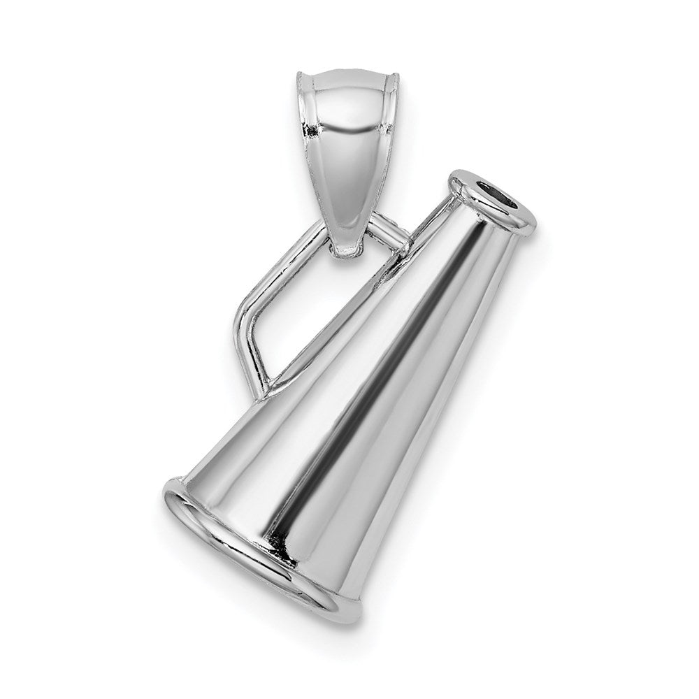 10k White Gold 8.3 mm Polished 3-D Small Megaphone Pendant (1.65 grams)