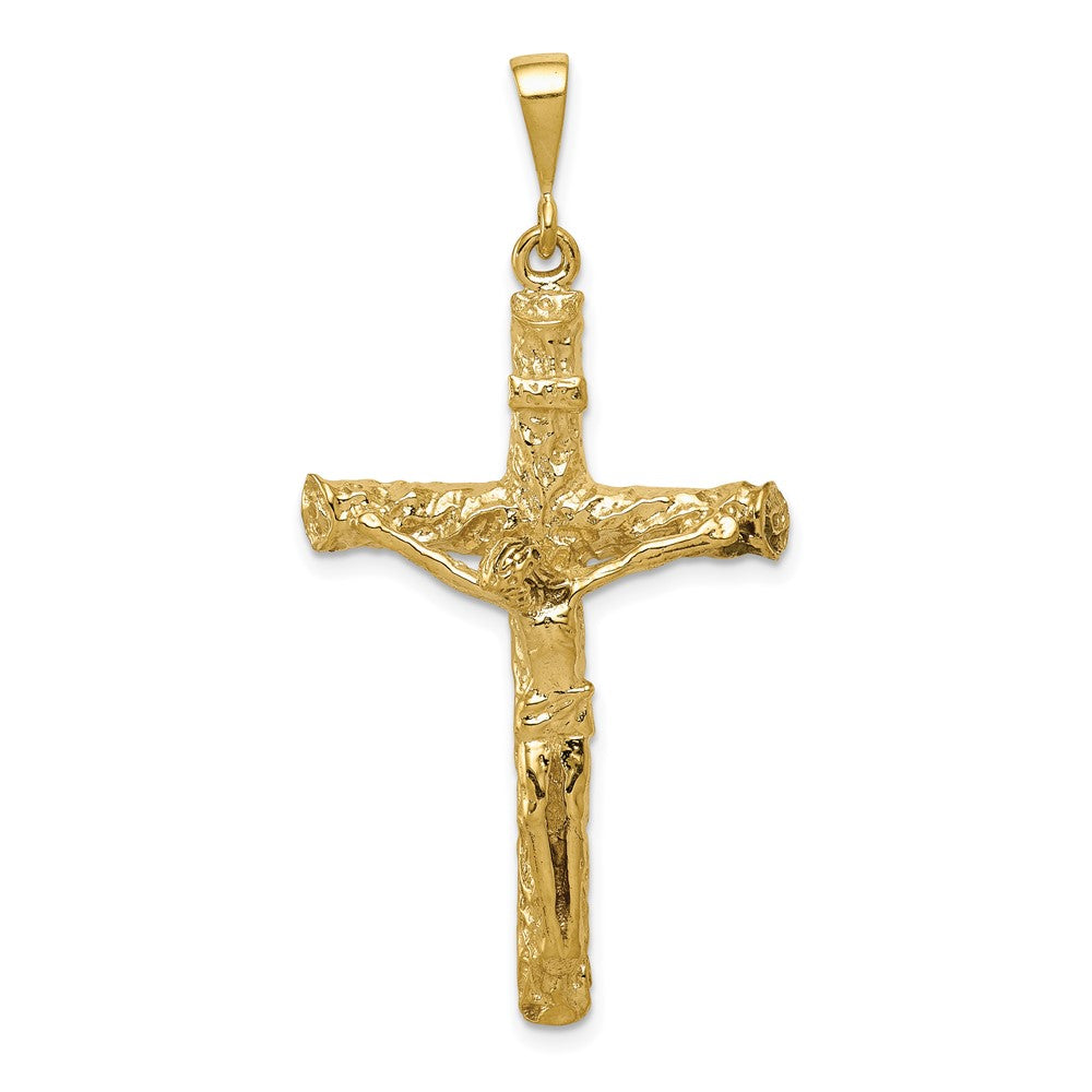 10k Yellow Gold 24 mm Jesus Crucifix Charm