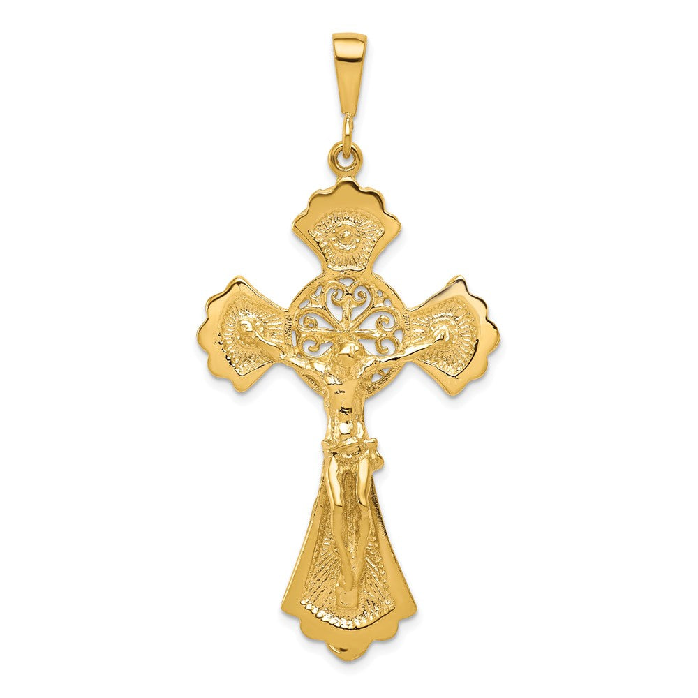 10k Yellow Gold 28 mm Jesus Crucifix Charm (5.13 grams)