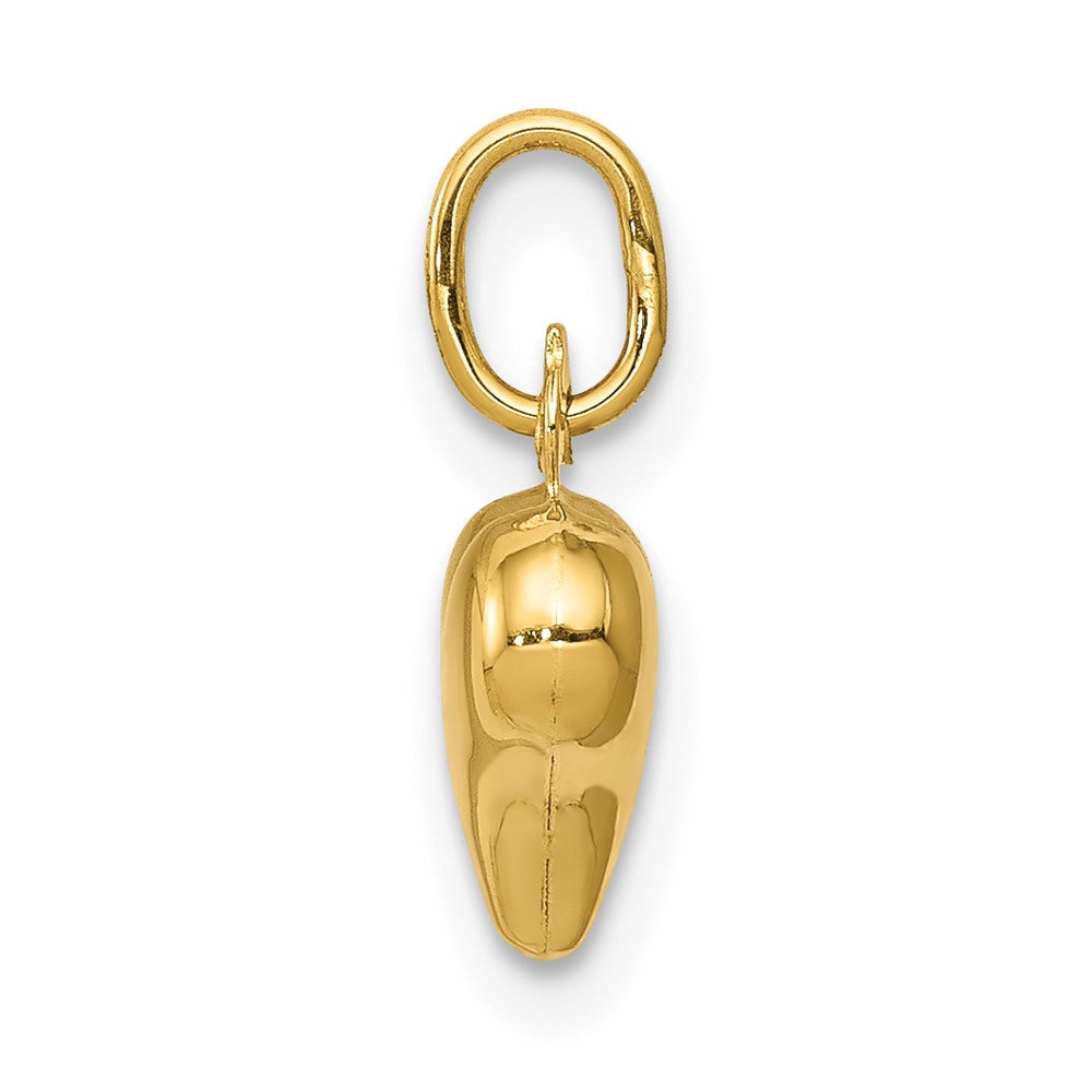10k Yellow Gold 9 mm Polished 3-D Heart Charm (0.28 grams)
