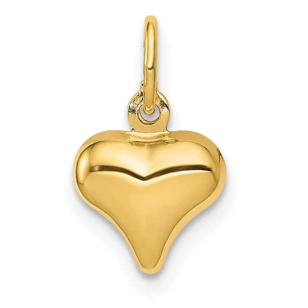 10k Yellow Gold 9 mm Polished 3-D Heart Charm (0.28 grams)