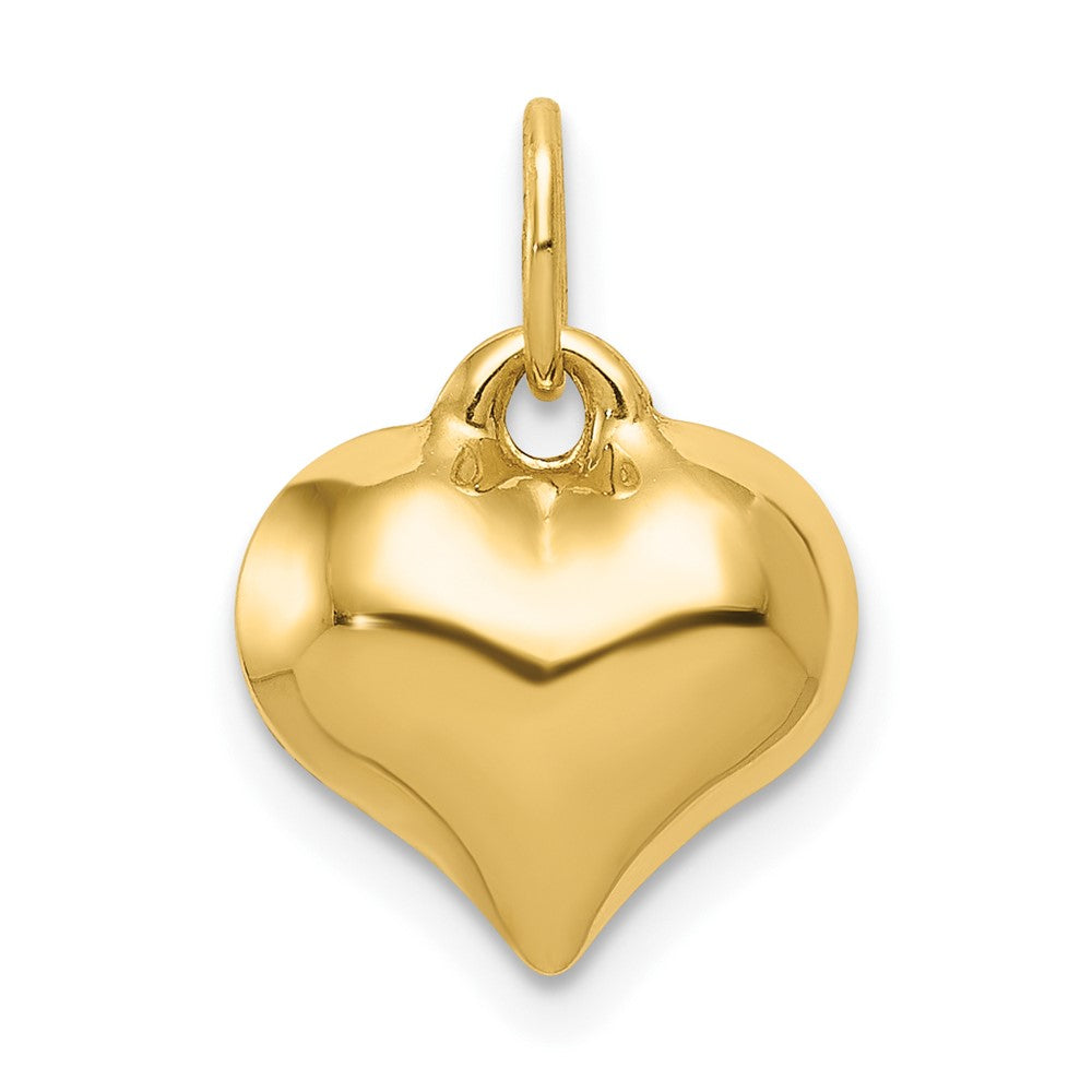 10k Yellow Gold 11 mm Polished 3-D Heart Pendant