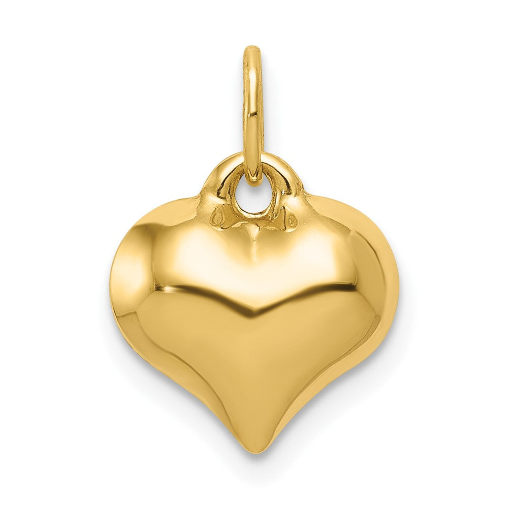 10k Yellow Gold 11 mm Polished 3-D Heart Pendant (0.4 grams)
