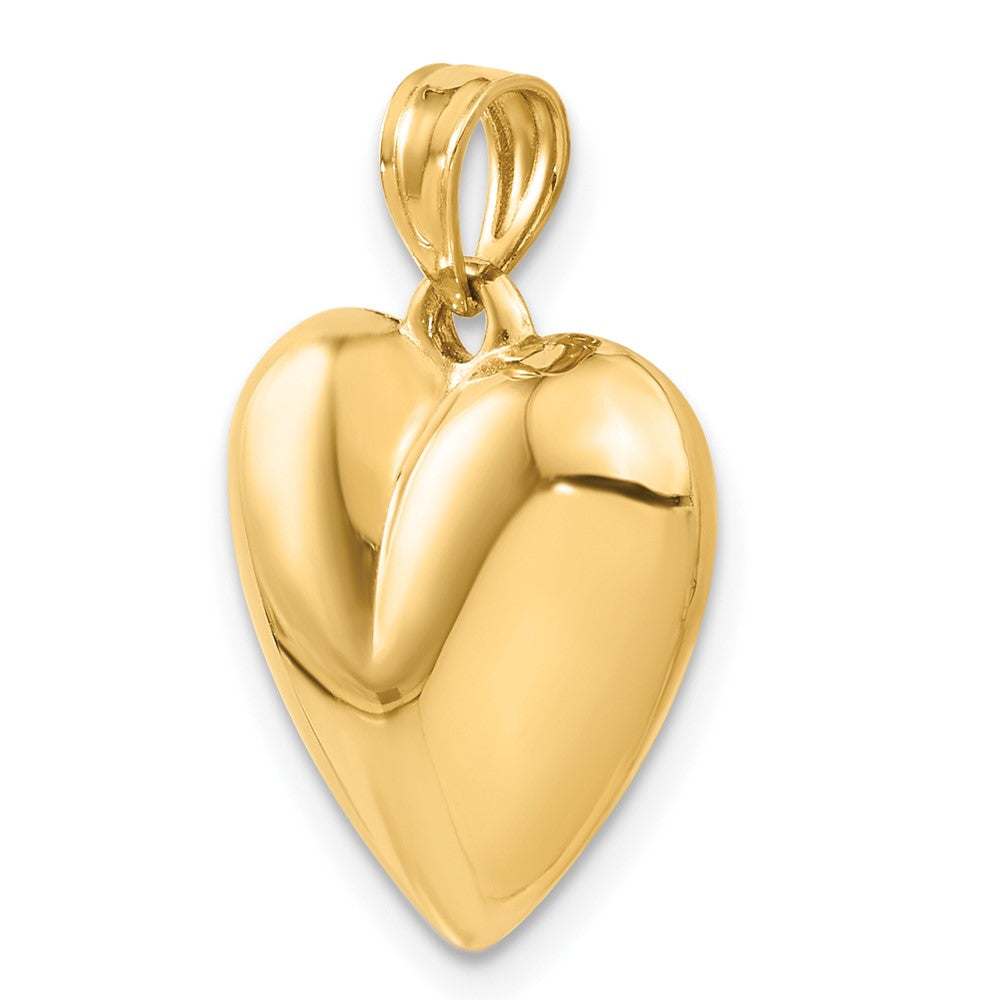 10k Yellow Gold 16 mm Polished 3-D Heart Pendant