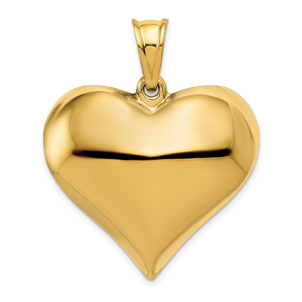 10k Yellow Gold 31 mm Polished 3-D Heart Pendant