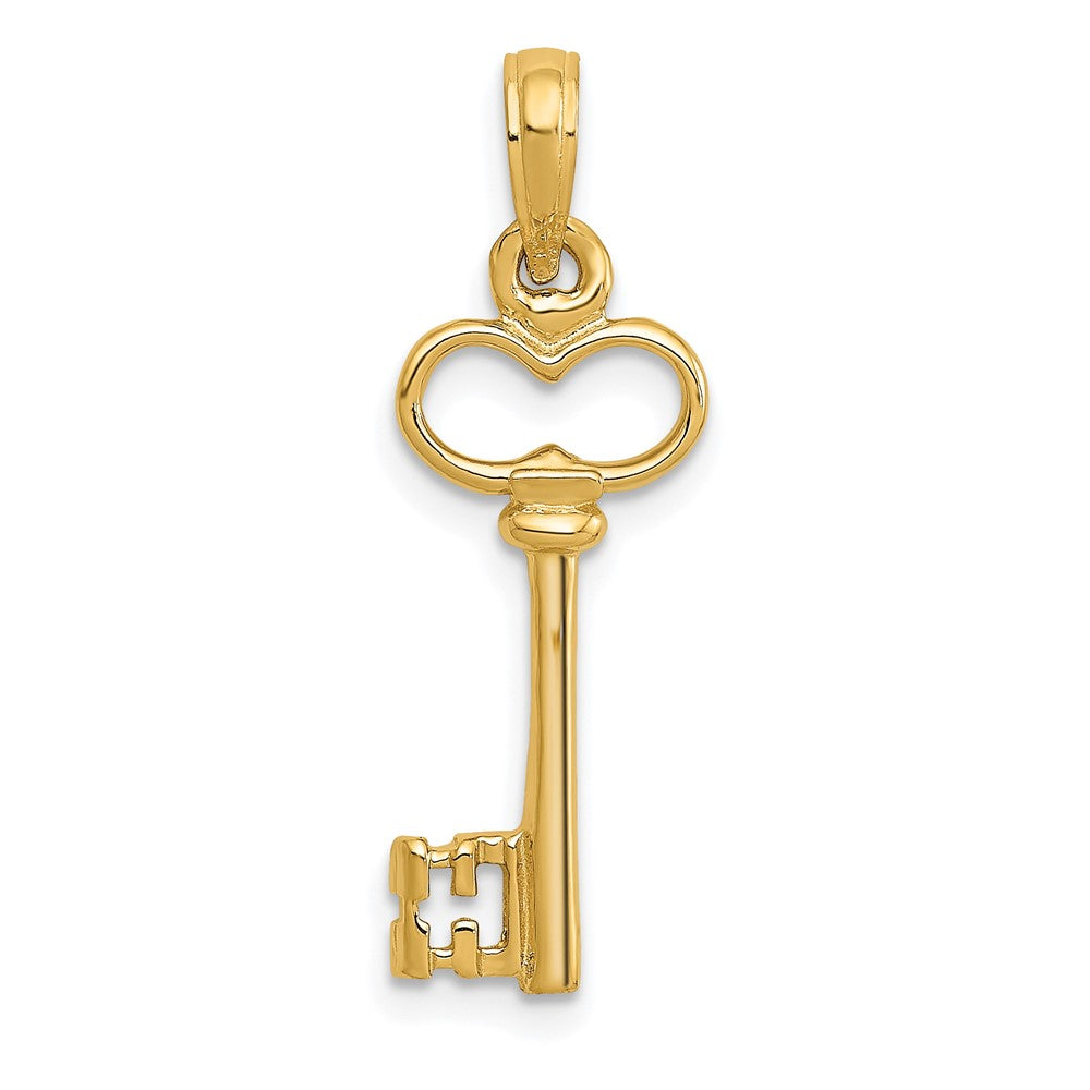 10k Yellow Gold 8 mm Polished 3-D Key Charm (1.09 grams)