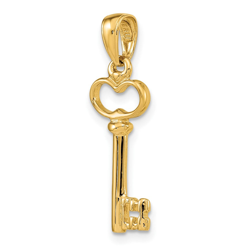 10k Yellow Gold 8 mm Polished 3-D Key Charm (1.09 grams)
