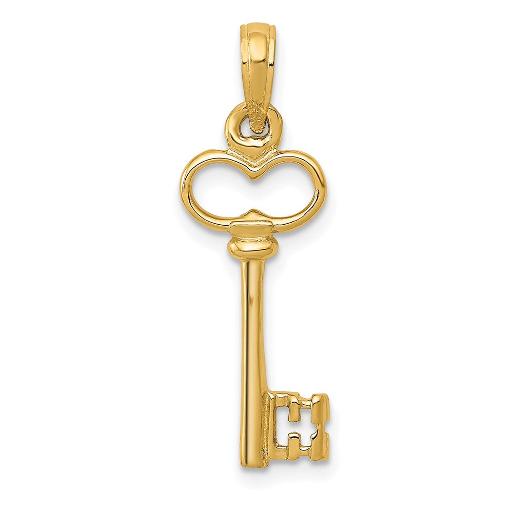 10k Yellow Gold 8 mm Polished 3-D Key Charm (1.09 grams)