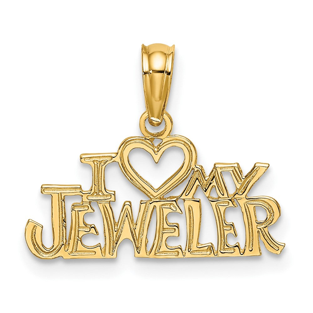 10k Yellow Gold 18.2 mm I HEART MY JEWELER Charm (0.49 grams)