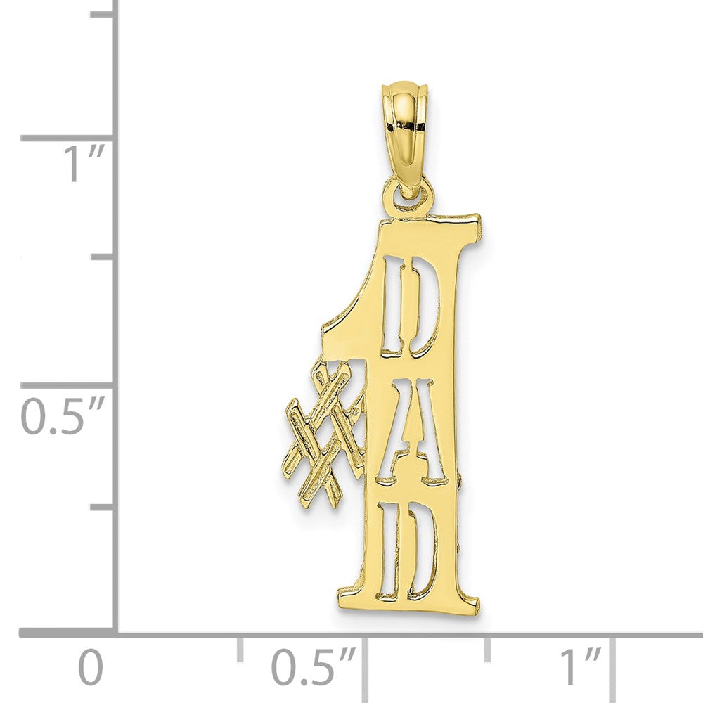 10k Yellow Gold 9.9 mm #1 DAD Cut-Out Vertical Pendant (0.76 grams)