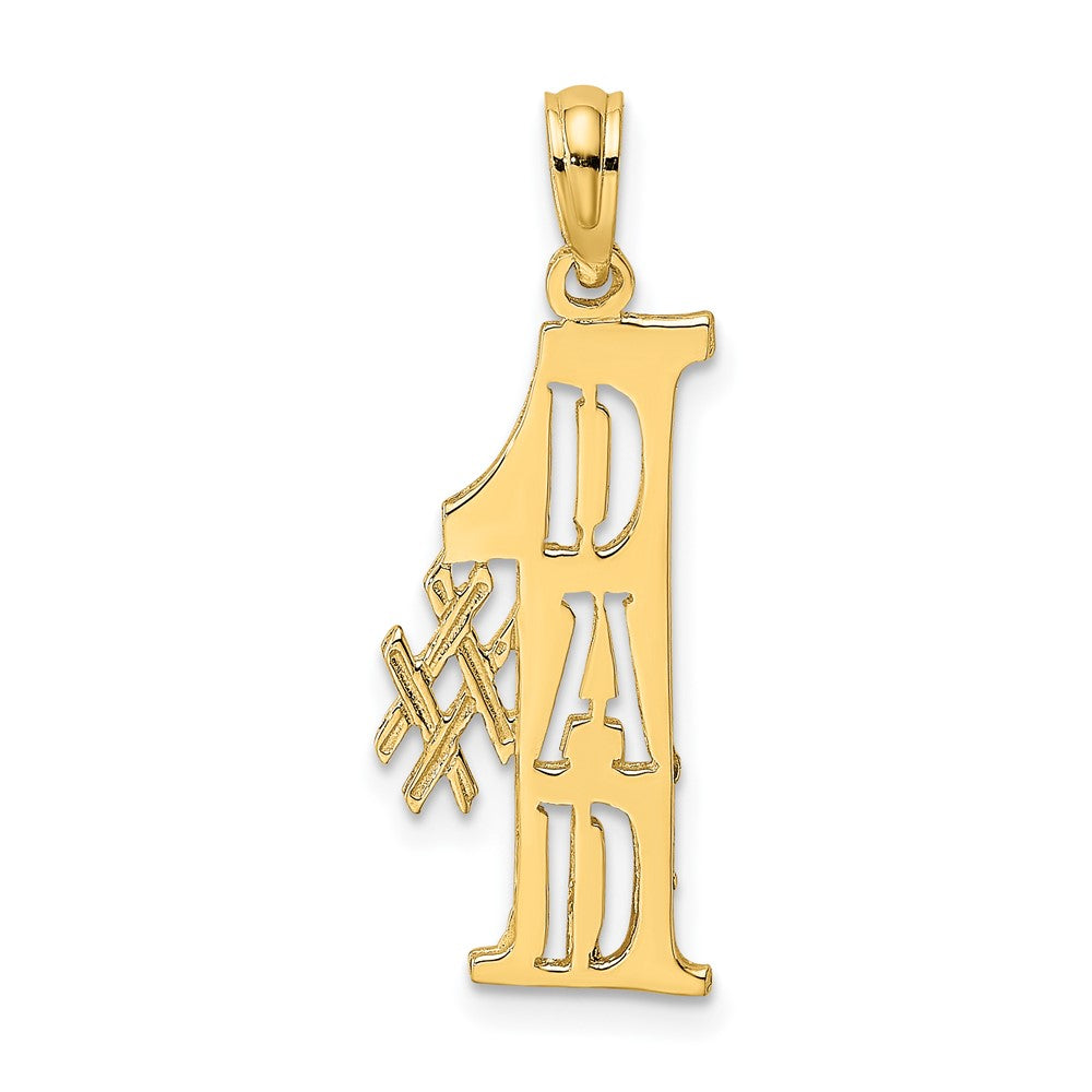 10k Yellow Gold 9.9 mm #1 DAD Cut-Out Vertical Pendant (0.76 grams)