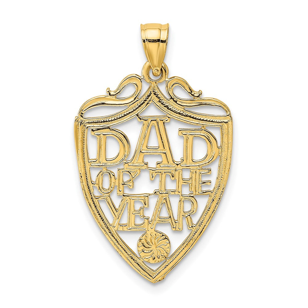10k Yellow Gold 7.1 mm DAD OF THE YEAR Plaque Pendant (1.26 grams)