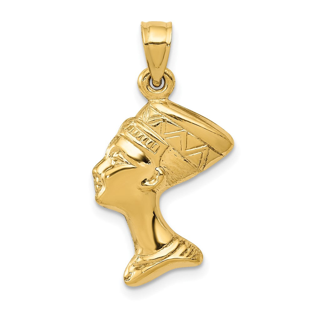 10k Yellow Gold 14 mm 3-D Nefertiti Pendant (0.75 grams)