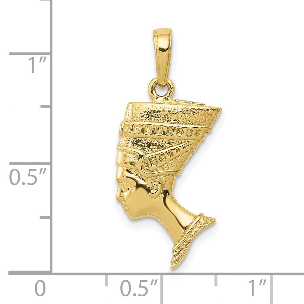 10k Yellow Gold 14 mm 3-D Nefertiti Pendant (3.51 grams)