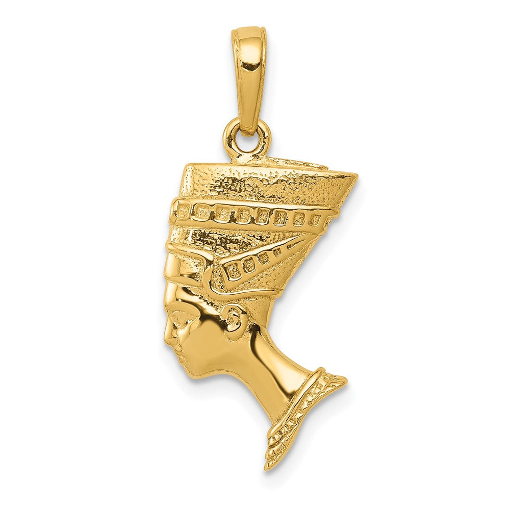 10k Yellow Gold 14 mm 3-D Nefertiti Pendant (3.51 grams)