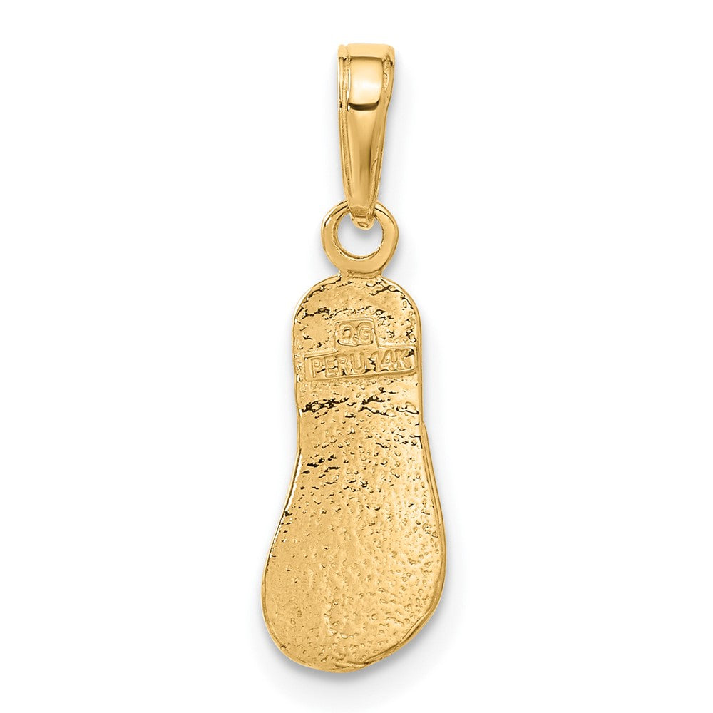 10k Yellow Gold 7 mm Single Flip-Flop Pendant (0.84 grams)