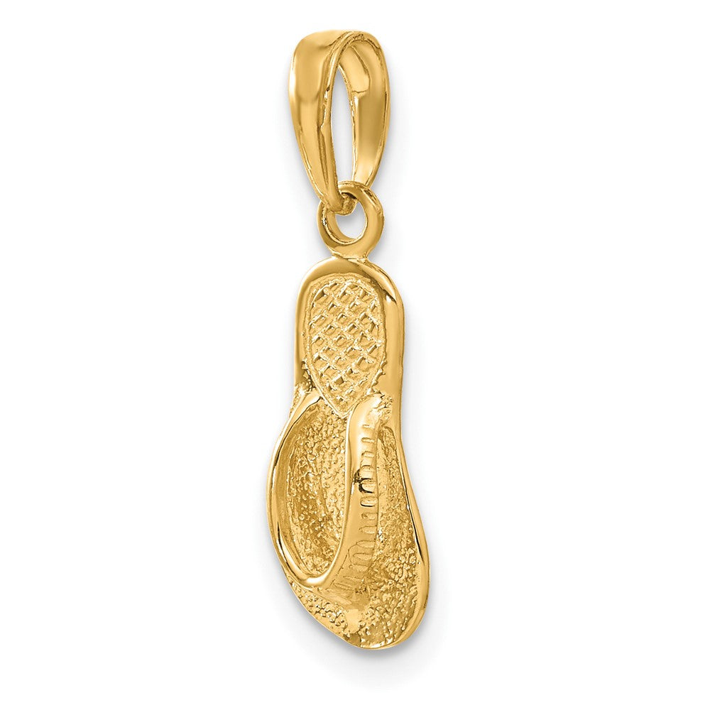 10k Yellow Gold 7 mm Single Flip-Flop Pendant (0.84 grams)