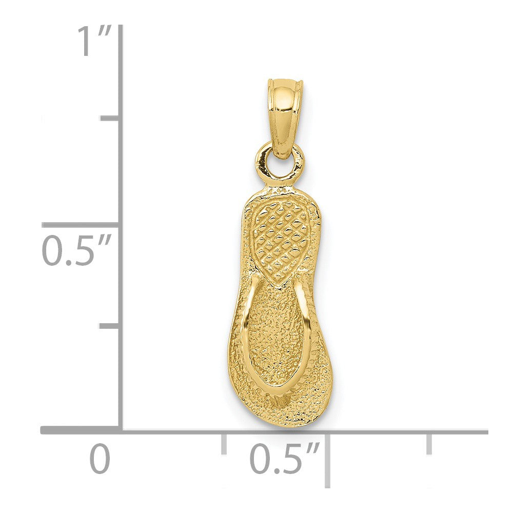10k Yellow Gold 7 mm Single Flip-Flop Pendant (0.84 grams)