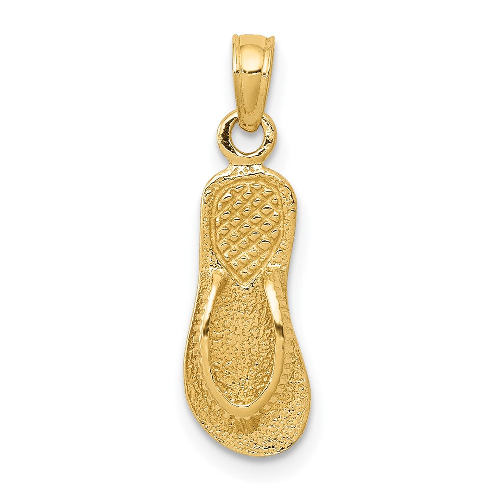 10k Yellow Gold 7 mm Single Flip-Flop Pendant (0.84 grams)