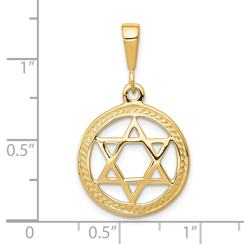10k Yellow Gold 19 mm Star Of David Charm (1.75 grams)