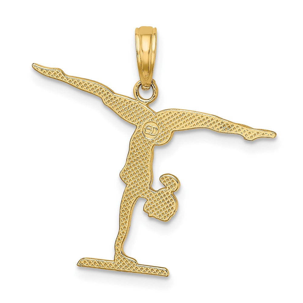 10k Yellow Gold 25.9 mm Gymnastics Floor Pendant (0.71 grams)