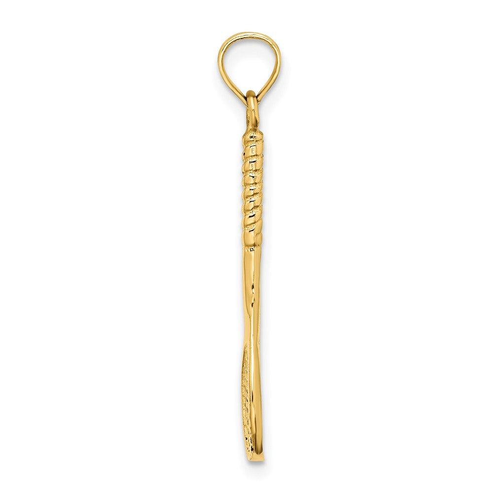 10k Yellow Gold 7.4 mm 3-D Tennis Racquet Pendant (0.74 grams)