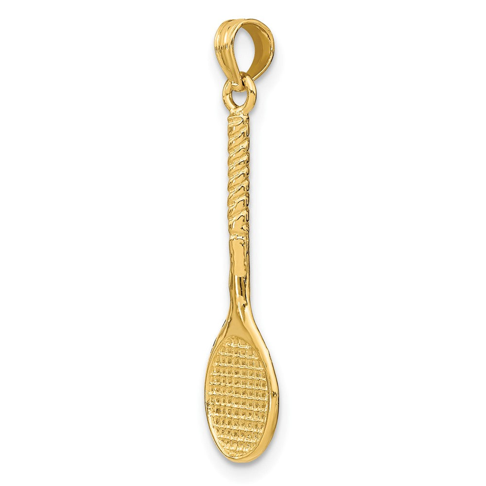 10k Yellow Gold 7.4 mm 3-D Tennis Racquet Pendant (0.74 grams)