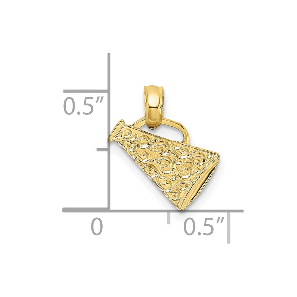 10k Yellow Gold 7.6 mm Megaphone with Handle Pendant (0.42 grams)