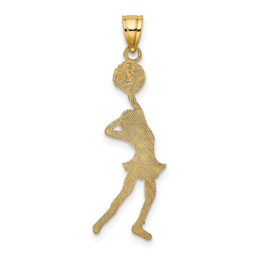 10k Yellow Gold 9 mm Cheerleader with Hand on Head Pendant (0.72 grams)