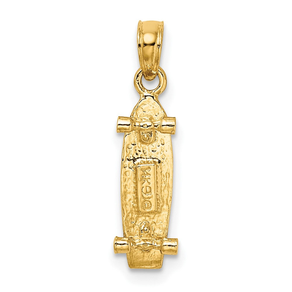 10k Yellow Gold 5.55 mm 3-D Skate Board Charm (0.76 grams)