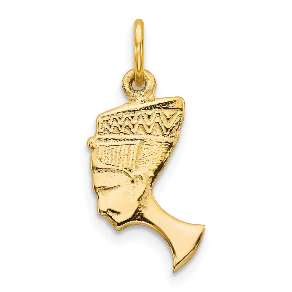 10k Yellow Gold 9 mm Solid Bust of Nefertiti Charm (0.6 grams)