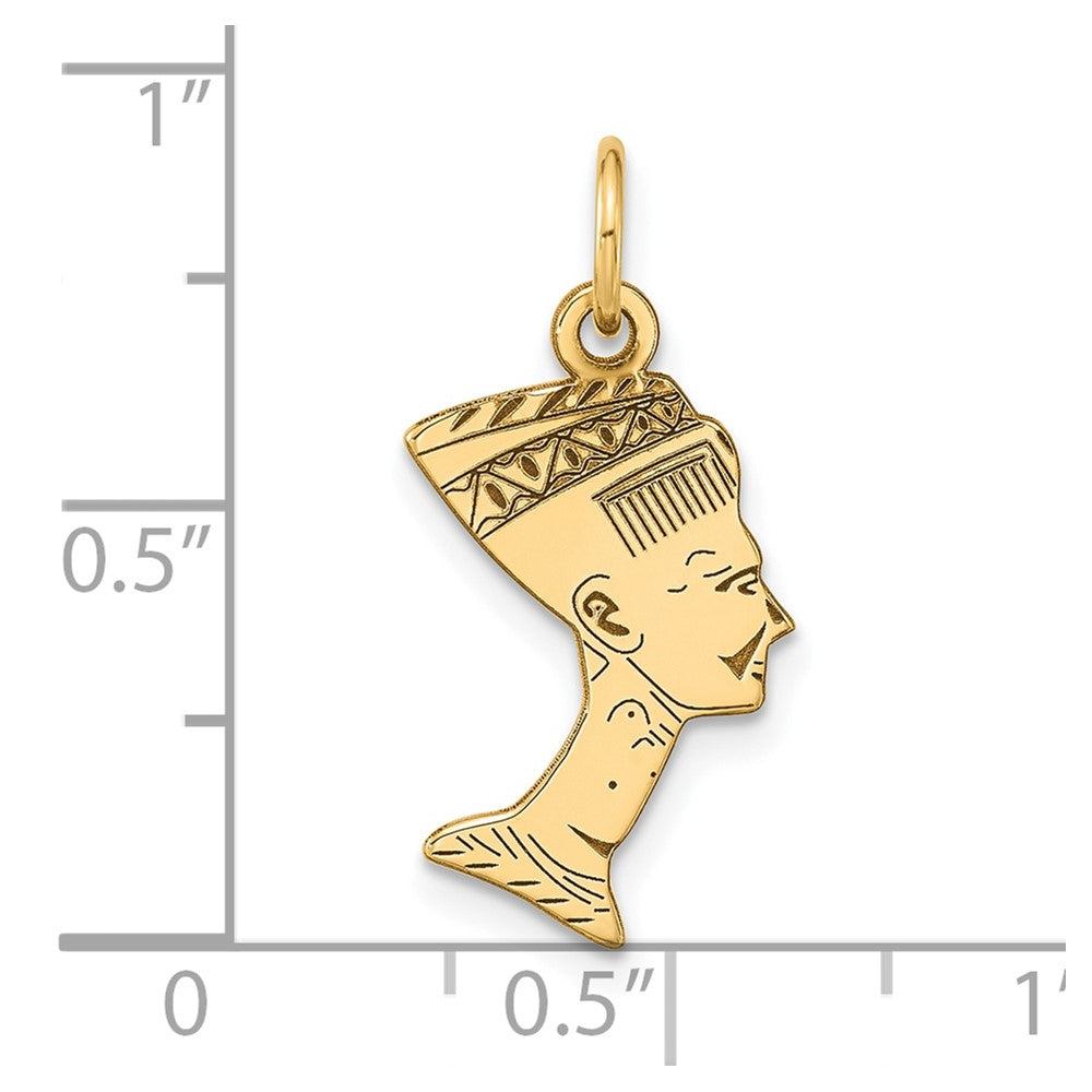 10k Yellow Gold 13 mm Nefertiti Pendant (1.18 grams)