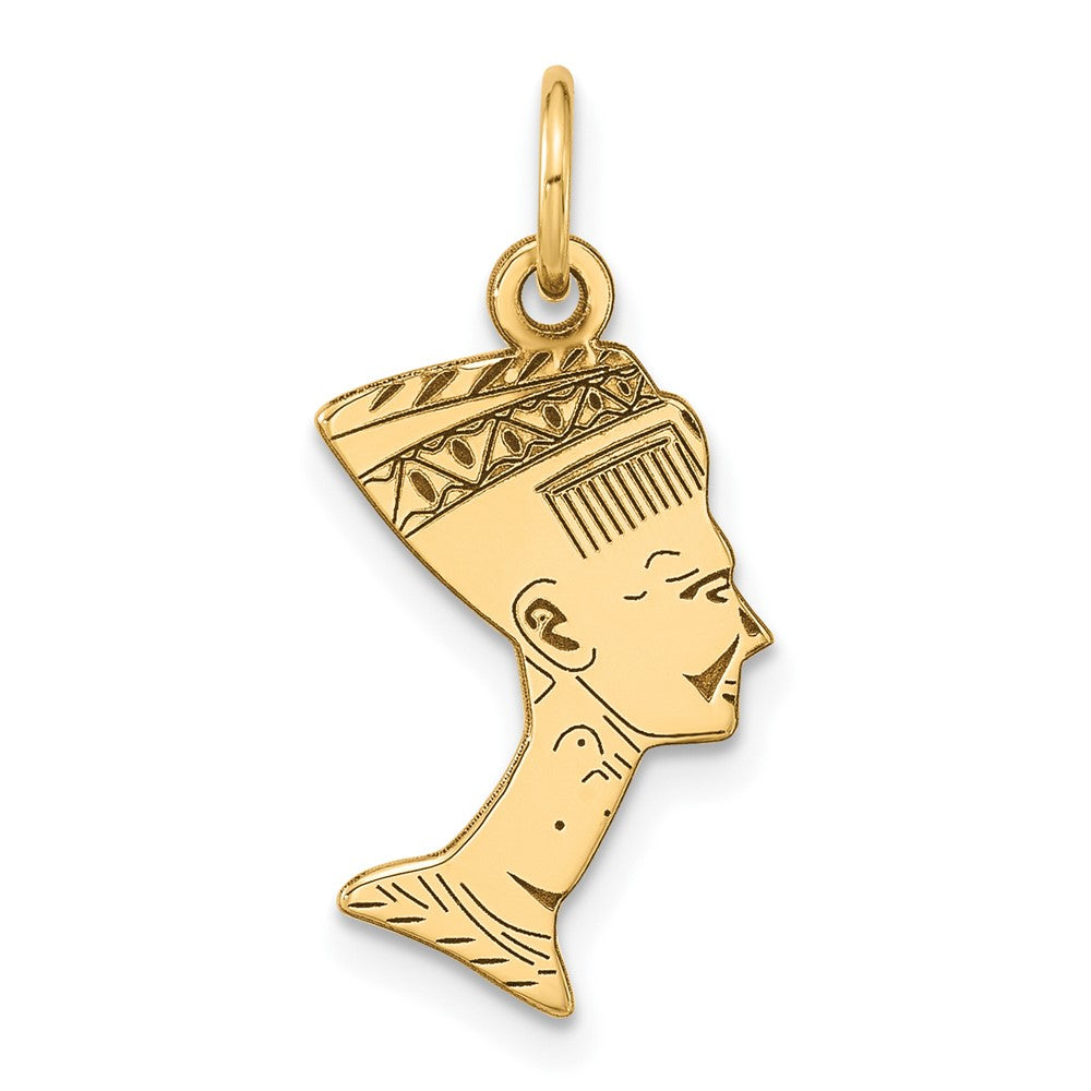10k Yellow Gold 13 mm Nefertiti Pendant (1.18 grams)