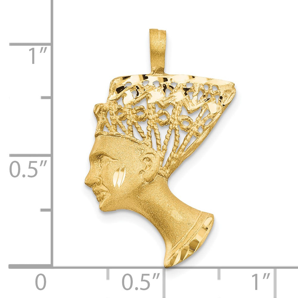 10k Yellow Gold 16 mm Nefertiti Pendant (1.59 grams)