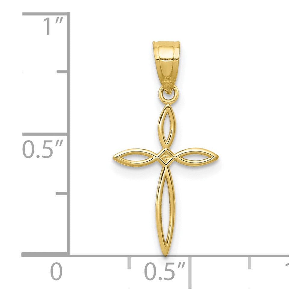 10k Yellow Gold 12 mm Passion Cross Charm (0.3 grams)