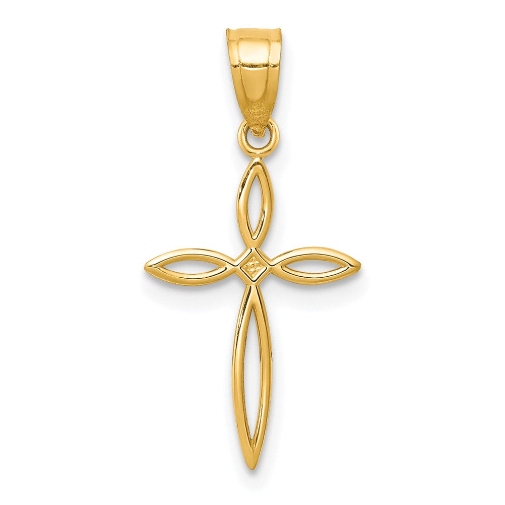 10k Yellow Gold 12 mm Passion Cross Charm (0.3 grams)