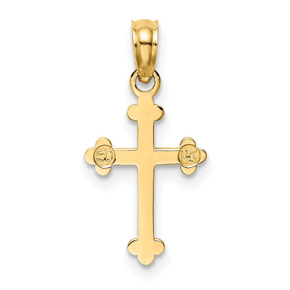 10k Yellow Gold 9.5 mm Budded Cross Charm (0.56 grams)