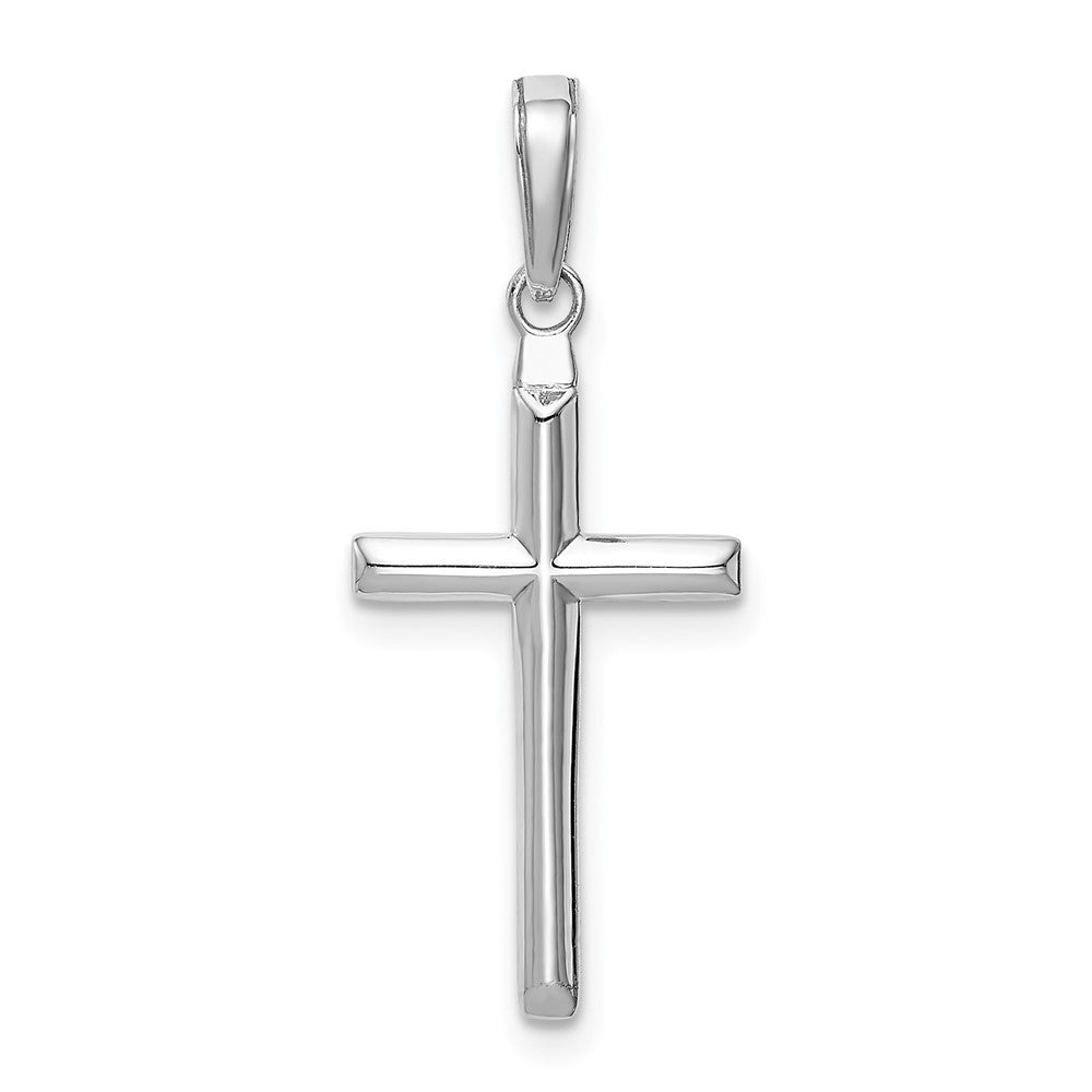 10k White Gold 13 mm Reversible Latin Cross Pendant (0.98 grams)