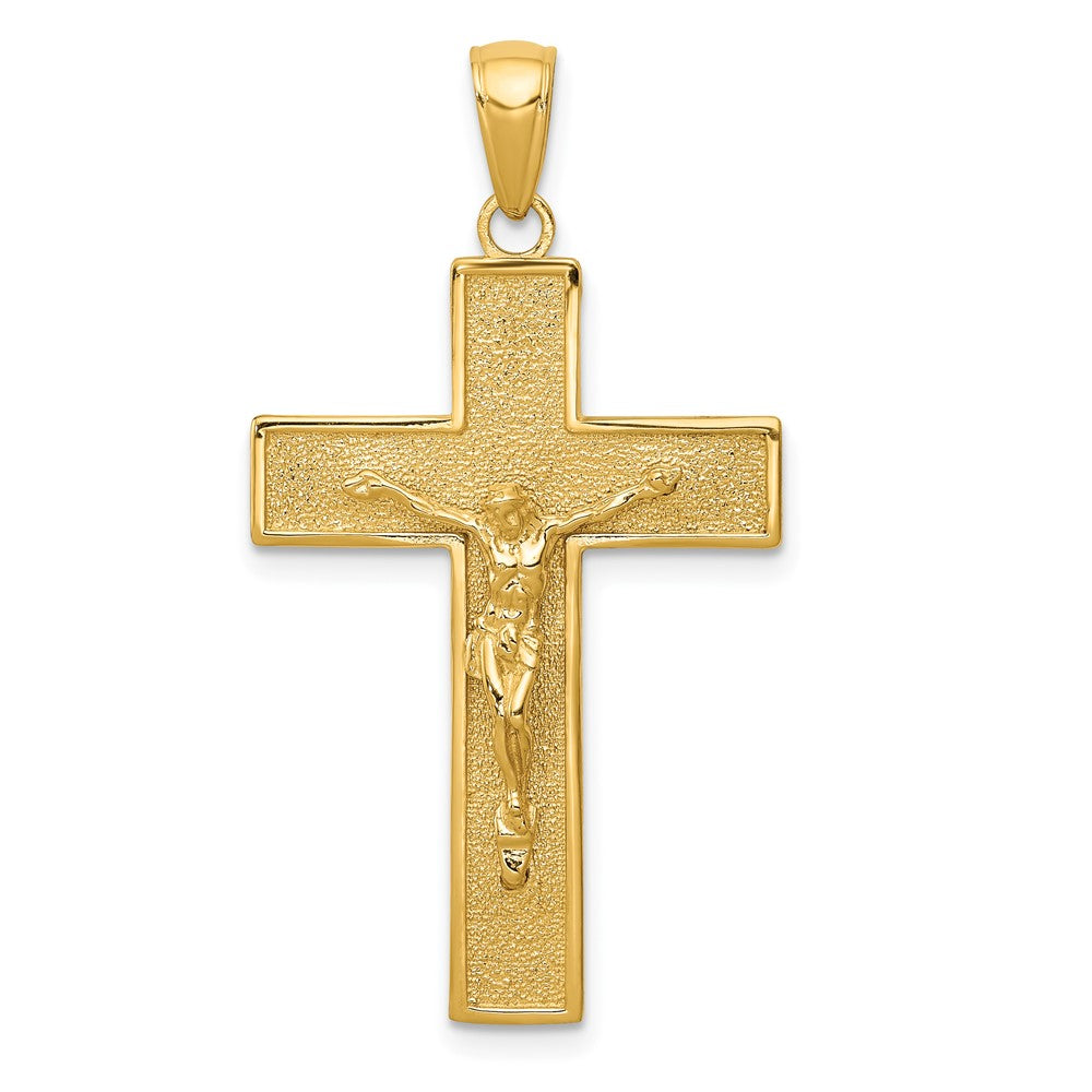 10k Yellow Gold 21 mm Jesus Crucifix Pendant