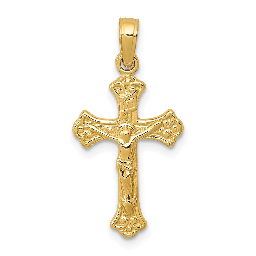10k Yellow Gold 18 mm INRI Jesus Crucifix Charm