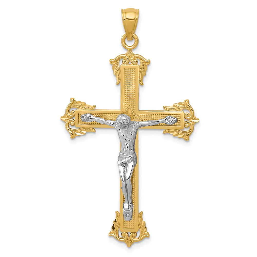 10k Two-tone 28 mm Jesus Crucifix Pendant