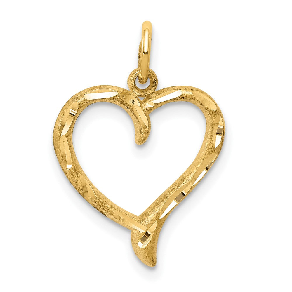 10k Yellow Gold 13 mm Heart Charm (0.79 grams)