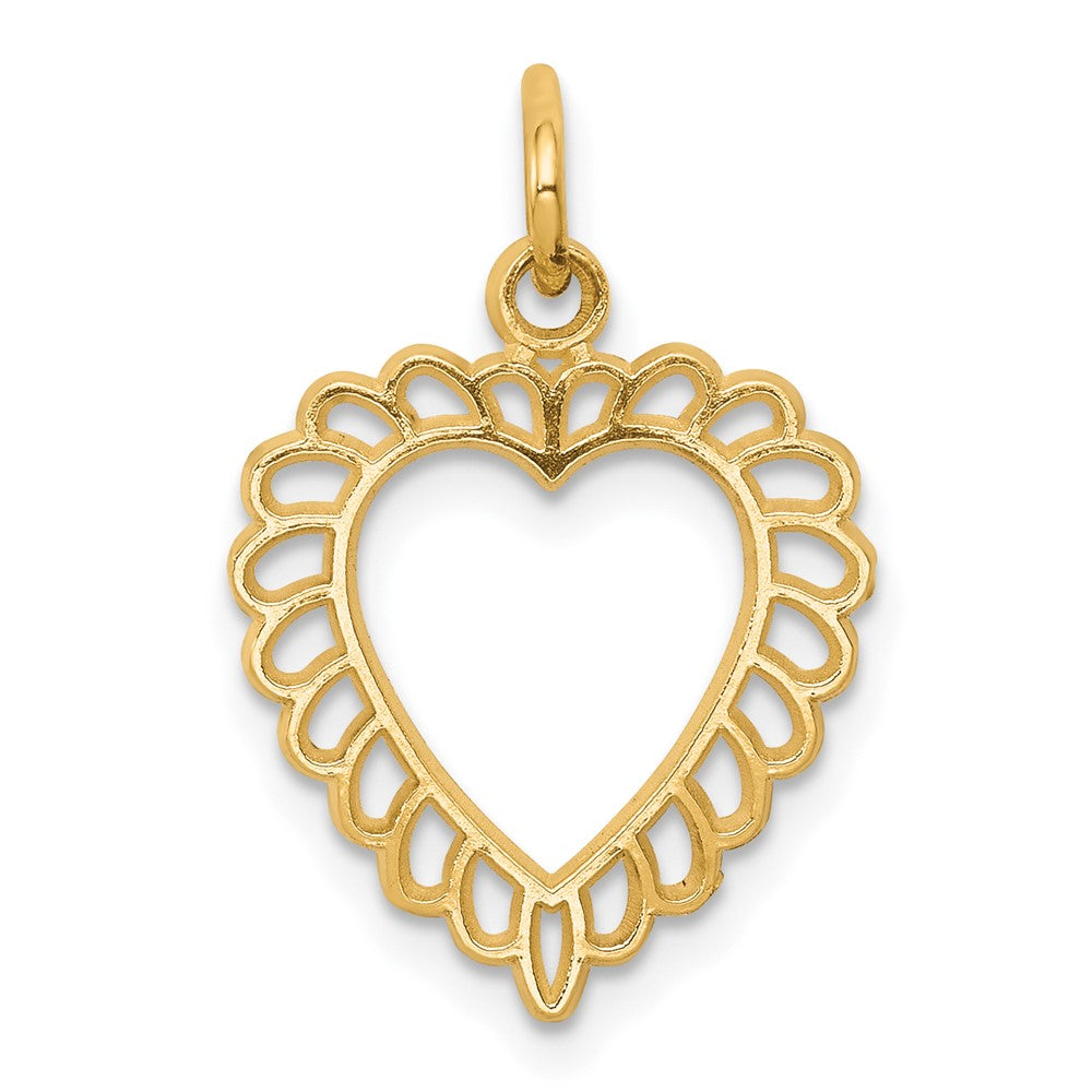 10k Yellow Gold 12 mm Heart Charm (0.56 grams)