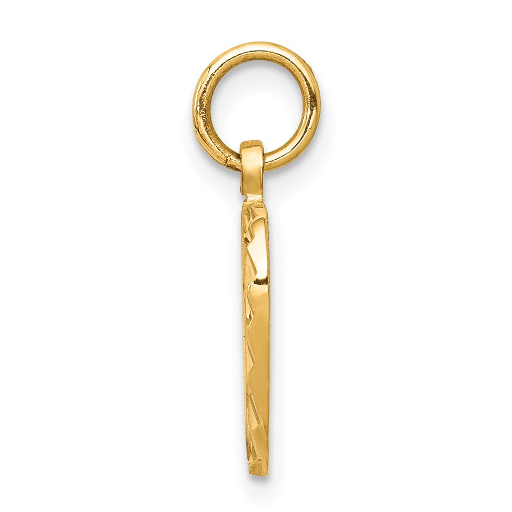 10k Yellow Gold 15 mm Solid Diamond-cut Double Heart Charm (1.34 grams)