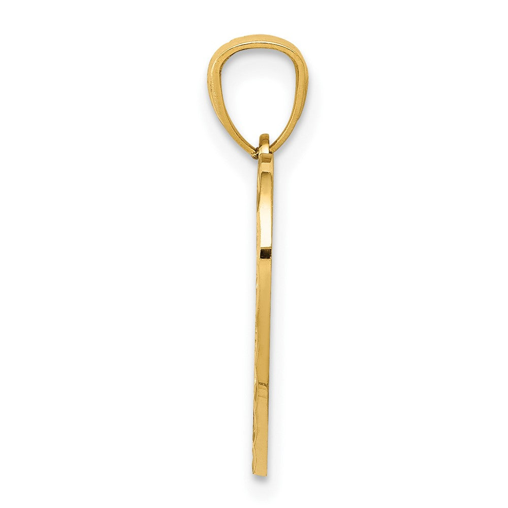 10k Yellow Gold 19 mm D/C Daddys Little Girl Heart Pendant (1 grams)