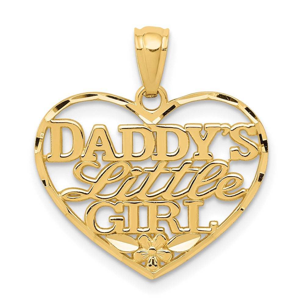 10k Yellow Gold 19 mm D/C Daddys Little Girl Heart Pendant (1 grams)