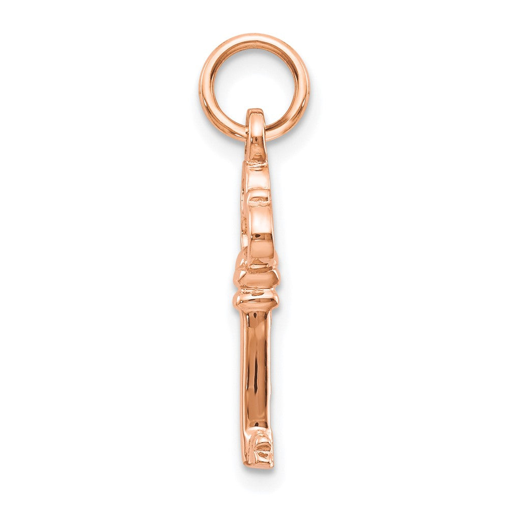 10k Rose Gold 5 mm Solid Key Charm (0.65 grams)