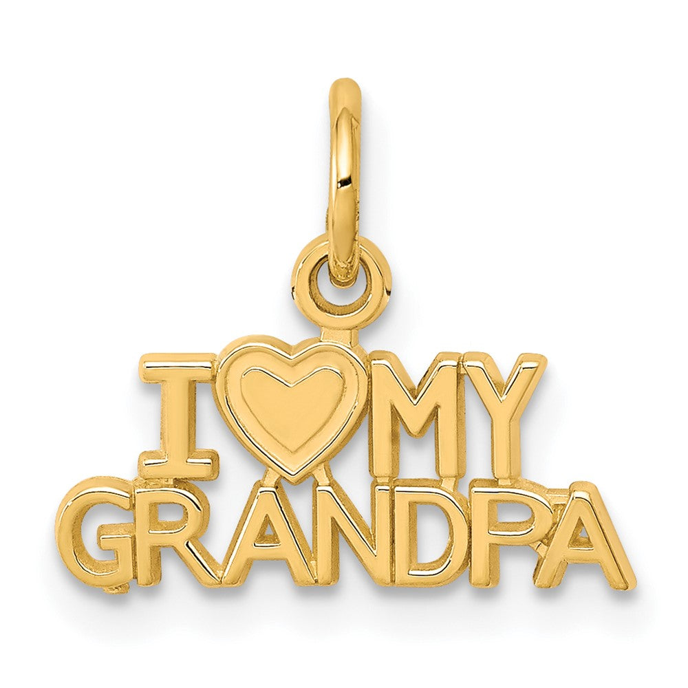 10k Yellow Gold 16 mm I LOVE MY GRANDPA Charm (0.48 grams)